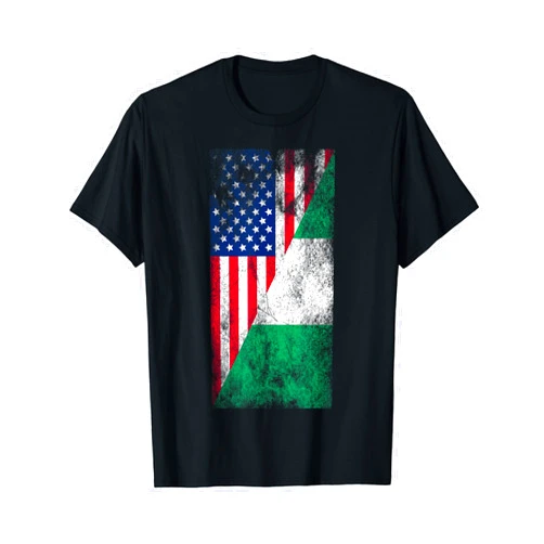 Irreverent Tees USA Nigeria Flags - United States of America, Nigerian T-Shirt