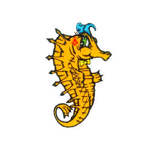 Fuzzy Dude Mr. Seahorse Artist Reed Patch Ocean Animal Tattoo Embroidered Iron On Applique