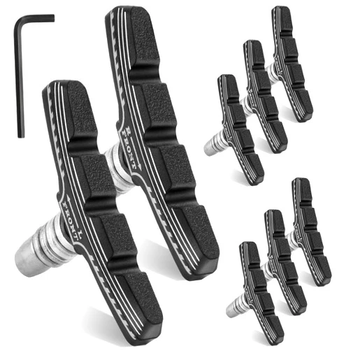 Hapleby 8PCS Premium Bike Brake Pads, Professional Mountain Bicycle V-Brake Pads, Bike Brake Blocks Kit, Come with Hex Wrench 1PCS (4 Pairs)