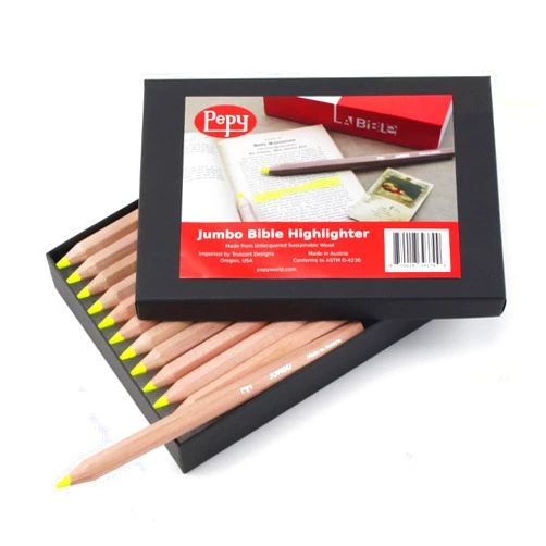 Pepy Dry Bible Highlighters Set with No Bleed Through, Great for Bible Study and Journaling; School Supplies; 12 Pack Yellow