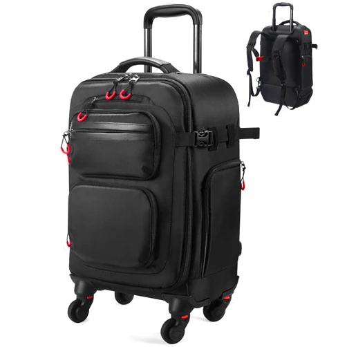Star cloud Rolling Backpack with Wheels – Airline Approved Underseat Carry-On Luggage 18x14x8, Water-Resistant Personal Item Bag with 2 Extra Replacement Wheels, Fits 15.6 Inch Laptop, Travel Backpack for Men