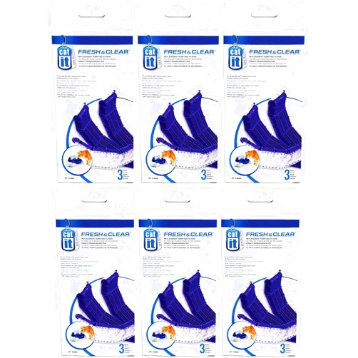 Catit Drinking Fountain Replacement Carbon Filter Cartridge for Fresh & Clear Drinking Fountain - 3-Pack (6-Pack)