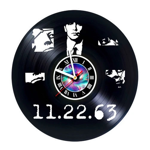 StepArtHouse Wall Clock Compatible with Stephen King Vinyl Records Detective Stories Movie's Fans - Wall Art Room Decor Handmade Decoration Party Supplies Theme Birthday Vintage and Modern Style