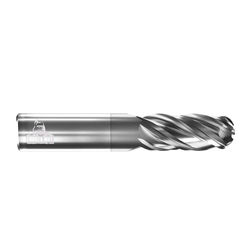 CGC Tools GM14B4 Gorilla High Performance Carbide End Mill, GMX-35 Coating, Ballnose, 4 Flute, 1/4