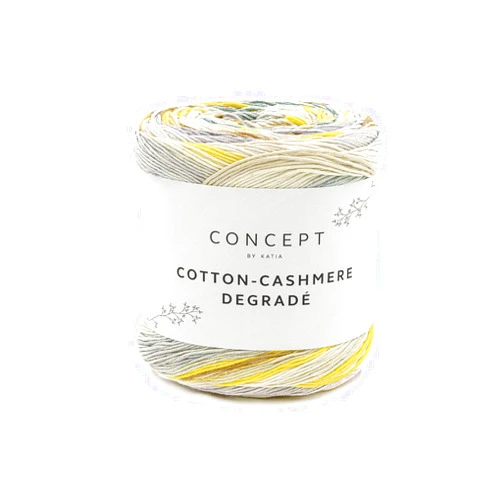 Katia Fil Katia Cotton Cashmere Degrade 103 Yellow, Teal, Lavender