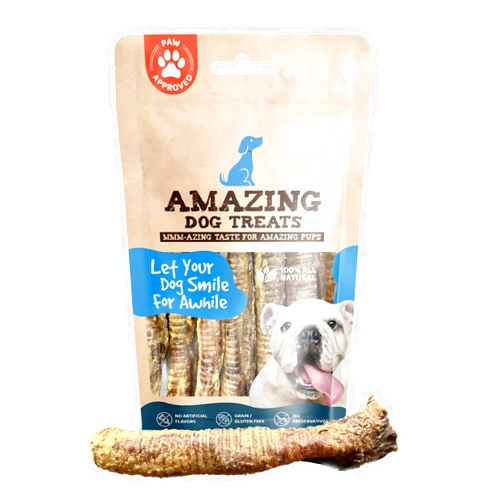 Amazing Dog Treats - Lamb Trachea (18-20 Count - 10 oz) - Trachea Dog Chews - Natural Source of Glucosamine & Chondroitin for Dogs - Lamb Dog Treats