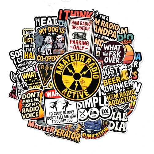 TTNHVN 32 Pcs Ham Radio Stickers - Funny HamRadio Operator Decals for Laptop Water Bottle Gift for Enthusiasts Hams Radio Club Amateur Vinyl Weatherproof Sticker
