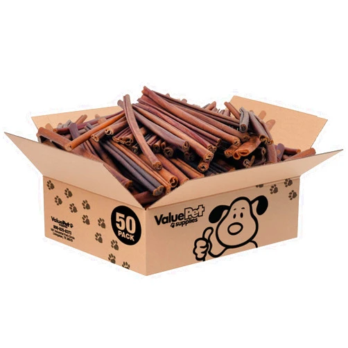 ValueBull Collagen Sticks, Beef Dog Chews, Medium 12 Inch, 50 Count BULK PACK - Natural & Safe, Single Ingredient, Rawhide-Free, Long Lasting, Healthy for Hips, Joints, Skin & Coat