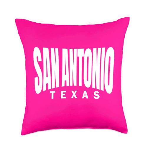San Antonio Pink Boutique Retro Cute & Classic San Antonio Pink Throw Pillow, 18x18, Multicolor