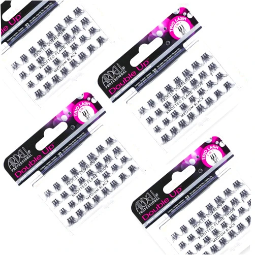 Ardell Double Up Individual Lashes, Customizable DIY Lash Clusters, Reusable False Eyelashes, Eyelash Extensions, 4 Pack
