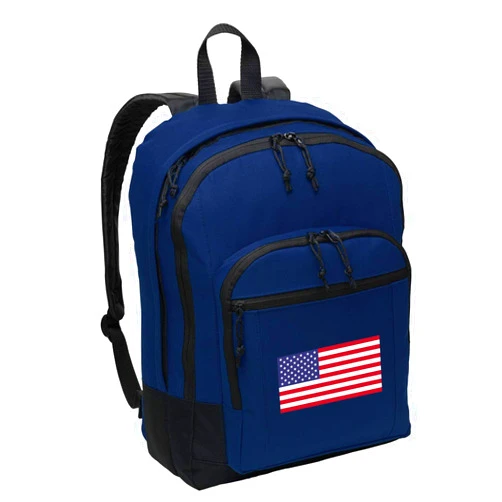 Broad Bay Classic American Flag Backpack Medium USA Flag Backpack Laptop Sleeve