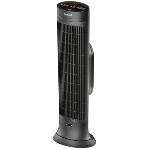 Honeywell Safeguard Motion Sensor Ceramic Space Heater, Large Room, Black –Ceramic Heater with Two Heat Settings and Slim Tower Design