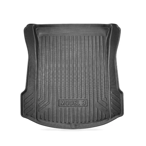 ADEERLUO Heavy Duty Utility Cargo Liner for-Tesla Model 3 2017 2018 2019 2020 2021 2022 2023 All Weather Rubber TPE Protection Cargo Mat Trunk Mat Trunk Liner Rubber Protection