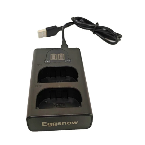 Eggsnow LP-E6/LP-E6N/LP-E6NH Battery Charger, Dual Slot Type-C/Micro USB Charger for Canon EOS R5, R6, R, EOS 5D Mark IV, 5D Mark III, 5DS, 5DS R, 5D Mark II, 6D Camera