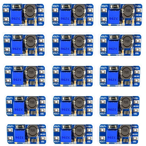 DaFuRui 15pcs MT3608 DC-DC Boost Converter 2A Adjustable Module Voltage Regulator Board Input Voltage 2V-24V to 5V-28V Output Voltage