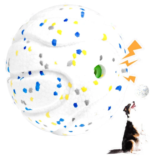Moonorange Large Dog Vocal Balls 5 inch Interactive Squeaky Dogs Balls Tough Chewing Big Dog Ball for Aggressive Chewers Training Teeth Cleaning ETPU Bite Indestructible Resistant Dog Toy for Large Medium Breed