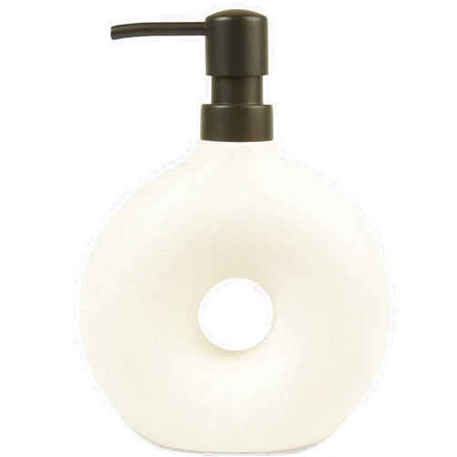 Terramoza Ceramic Soap Dispenser for Bathroom and Kitchen with Black Pump – Liquid Hand Soap Dispenser, Stylish Countertop Accessory, Beige