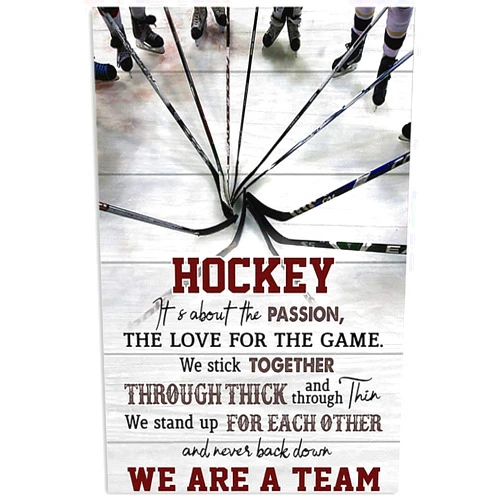 Changsha Li Xianru Trading Co., Ltd 8x12 Inches Hockey We are A Team Vertical Poster Metal Tin Signage Family Cafe Sign Man Cave The Gift for Friends Family Entertainment Sign