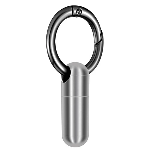 TRAWOLF 1 Pack Micro Keychain Pill Holder, Portable Mini Size Titanium Alloy Pill Box Case, Waterproof & Lightweight Keychain Pill Container for Emergency Outdoor Travel Camping
