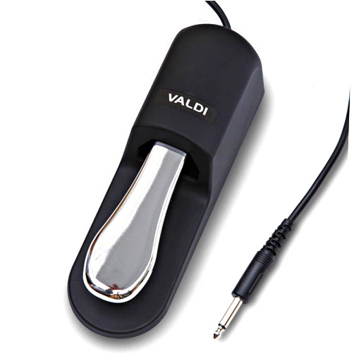 VALDI BP-3 Sustain Pedal (Black) - Universal Pedal for Keyboard Piano, Digital Pianos, MIDI Keyboards & Synths - Conversion Switch for All Brands - 1/4'' Jack, Anti-Slip Design, Extended Cable
