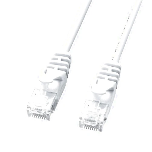 Sanwa Supply LA-SL6-05W Category 6 Ultra Thin LAN Cable, 16.4 ft (5 m), White