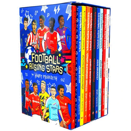 Harry Meredith Football Rising Stars 10 Book Box Set (Marcus Rashford, Jadon Sancho ... Bukayo Saka, Phil Foden)
