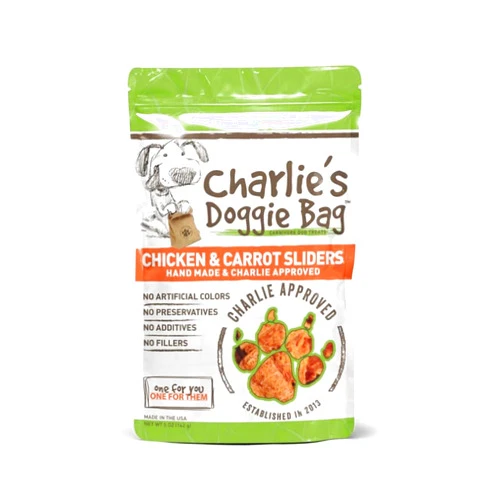 Charlie's Doggie Bag - Chicken & Carrot Sliders, 5oz Bag