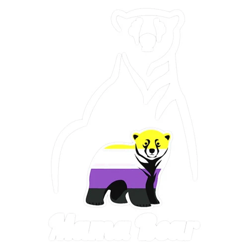 CRR Graphics LGBTQ Non Binary Mama Bear LGBT Non Binary Pride Enby Bumper Sticker Vinyl Decal 5