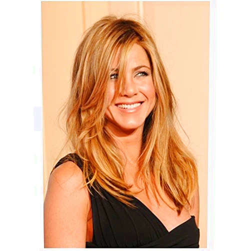 Jennifer Aniston Close Up Head Shot with Big Smile Wearing Black 8 x 10 Inch Photo