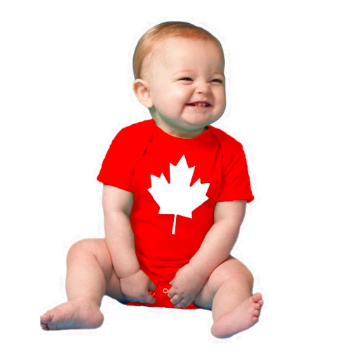 Ann Arbor T-shirt Co. Baby Maple Leaf Jumpsuit | Cute Canadian Infant, Canada Pride One Piece Romper