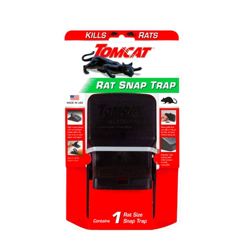 Tomcat Rat Snap Trap, 1 Rat Size Trap - Reusable - Effectively Kill Rats - Ideal for Home and Farm Use