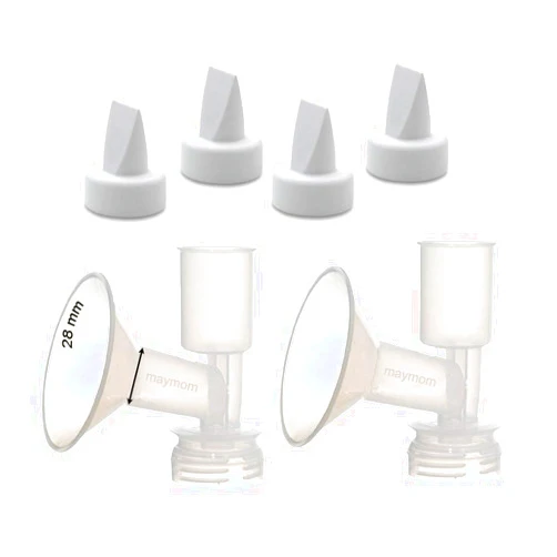 Maymom Non-Insert, One-Piece Medium Flange Kit Compatible with Ameda Purely Yours, Ultra Breastpump (Flange 28mm), with Duckbill; Made by Maymom