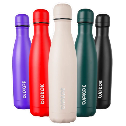 BJPKPK Insulated Water Bottles -17oz/500ml -Stainless Steel Water bottles,Sports water bottles Keep cold for 24 Hours and hot for 12 Hours,Apricot