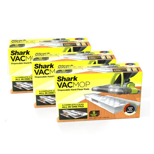 Shark VMP30 VACMOP Disposable Hard Floor Vacuum and Mop Pad Refills White, 10 Count (Pack of 3) (Packaging May Vary)
