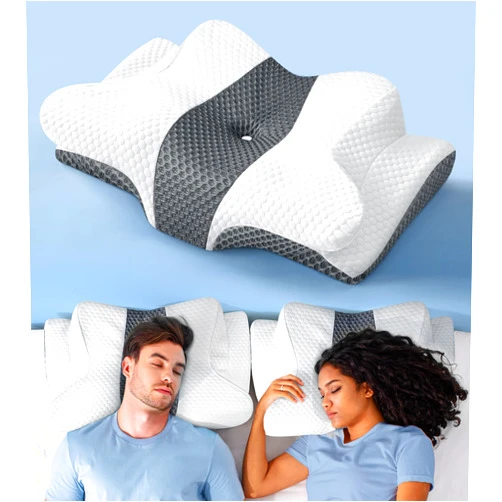 Emircey Sleep Doctor Approved Cervical Neck Pillow for Sleeping, Ergonomic Contour Side Sleeper Pillows for Adults, Cooling Orthopedic Pillow for Pain Relief Support, Memory Foam Pillows Back Stomach Sleepers