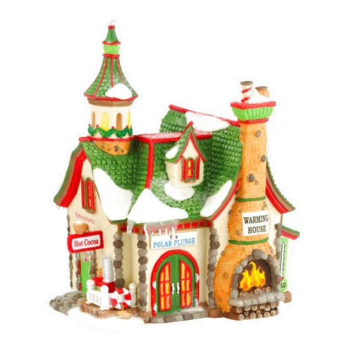 Department 56 North Pole Village The Polar Plunge Warming Lit House, 7.1 inch