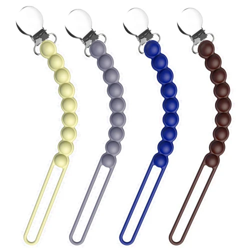 Viyuse Pacifier Clip Silicone Pacifier Clip One Piece Paci Chain Baby Pacifier Holder for Baby Girl Boy Keeping Baby Pacifiers,Pacifier Clips Baby Girl Solid Color 4pack