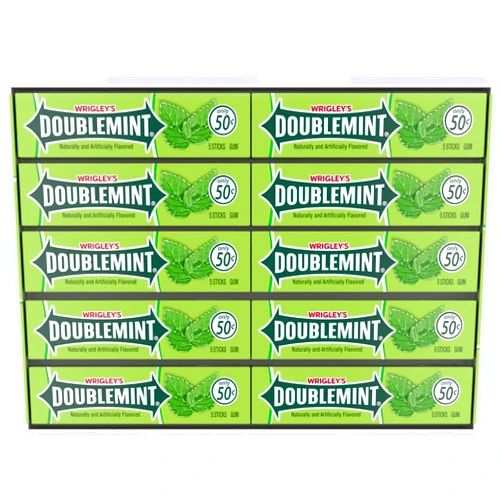 DOUBLEMINT WRIGLEY'S DOUBLEMINT Chewing Gum Bulk Pack, 5 Stick (Pack of 40)