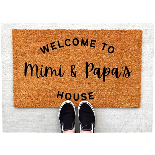 Histao Welcome to Mimi and Papa's House Doormat, Home Decor, Doormat, Grandparents Gift, Welcome mat, Front Doormat, Grandparent Gift Home Kitchen Doormat Bedroom Doormat 30x18 Inch