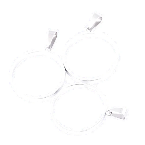Reidgaller 20pcs Stainless Steel Open Bezel Charms 30mm Round Cabochon Frame Earring Blanks for Resin Pendant Neclace Jewelry Making