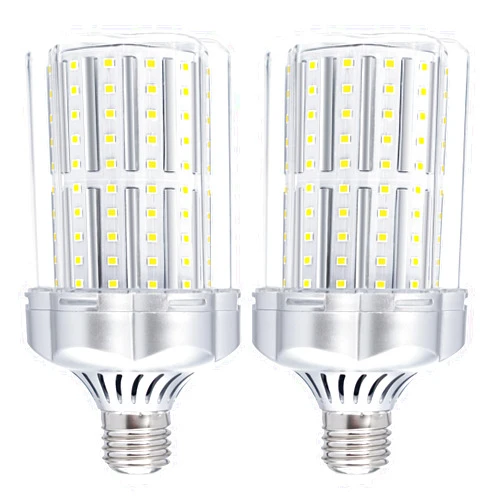 BOGAO E26 LED Bulb,32W LED Corn Light Bulb 320W Equivalent 6000K White 3400LM Non-dimmable Flicker Free Ceiling Fan LED Corn Bulb for Indoor Garage Warehouse Factory Workshop Street Backyard Pack of 2
