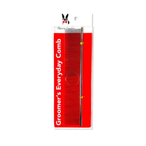 Warren London Copper Everyday Comb for Dog | 7.5 inches | Rounded Tips Prevent Irritation | Comfort Control Durability and Detail | Fine/Coarse Deshedding Demat Tool