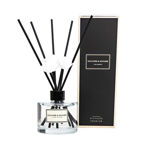CULTURE & NATURE Reed Diffuser 6.7oz (200ml) Clean Cotton Scented Reed Diffuser Set