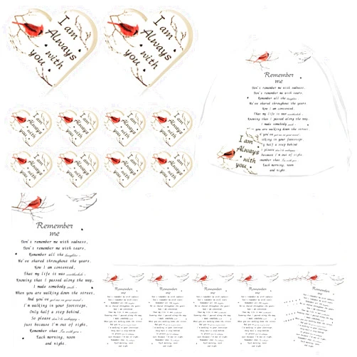 GUDELAK 100Sets Funeral Favors, Celebration of Life Decorations with Pocket Hug Token Funeral Prayer Cards and Organza Bags, Cardinal Memorial Gifts for Funeral Gifts Cardinal Gifts Decorations