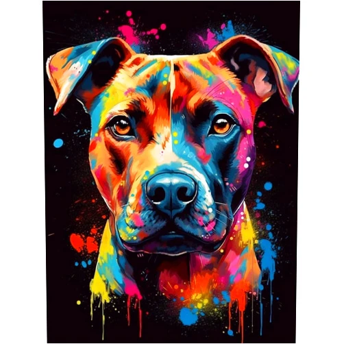 Generic Diamond Art Painting Kits for Adults,Staffordshire Bull Terrier Cute Funny Dog Puppy(1) 5D DIY Full Round Drill Paint with Diamond Dots, Home Wall Decor 15.7 x 19.8 Inch