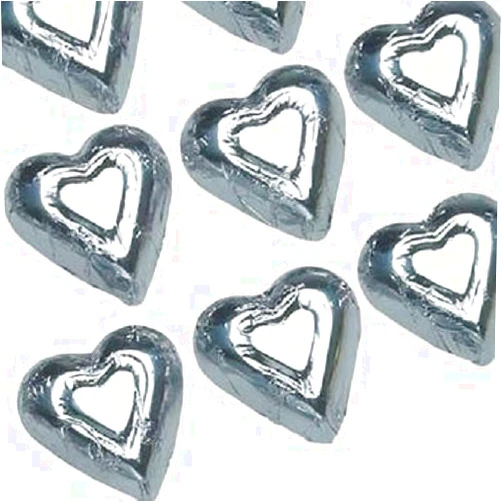 Carol's Candy Corner Mini Silver Hearts Solid Milk Chocolate - 1 Pound