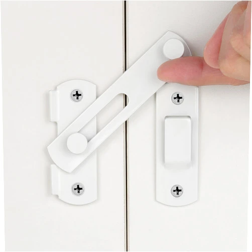 INIRET 2 Packs Barn Door Latches，3.93” x 2.75” White Stainless Steel barn gate flip Door Latch Bi-fold Door Lock,Sliding Door Antique Lock Gate Latches Wine Cabinet Closet Door Latches，White Finish