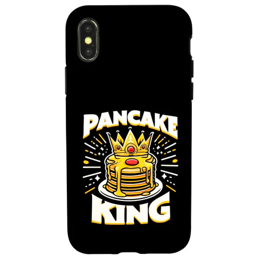 Humor Food Pun Quotes Sayings Pancake Party Foodie Pancake King Funny Pancakes Breakfast Food Pancake Lover Case for iPhone X/XS