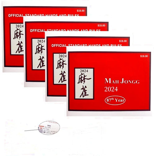 ROSTIUTE Mahjong Cards 2024. Large Mahjong Cards, Mahjong Cards - Standard Hands and Rules, Mahjong Scorecard (4 Pcs)