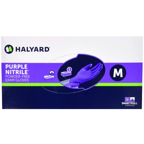 Halyard Health 55821310 Exam Glove Kc500 Purple Nitrile Nonsterile Powder Free Nitrile Textured Fingertips Purple Medium Ambidextrous 55082 Box Of 1000